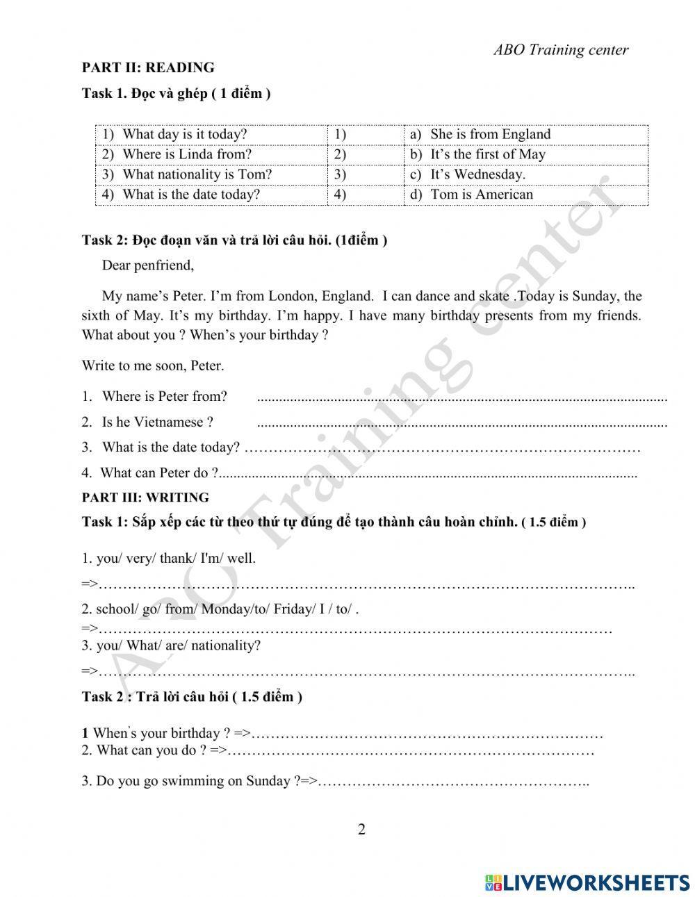 Grade 4 mini test 1(ktra giữa kì 1)