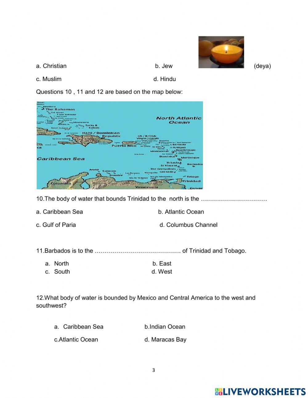 Social Studies Assessment activity for Standard 3 Live Worksheets