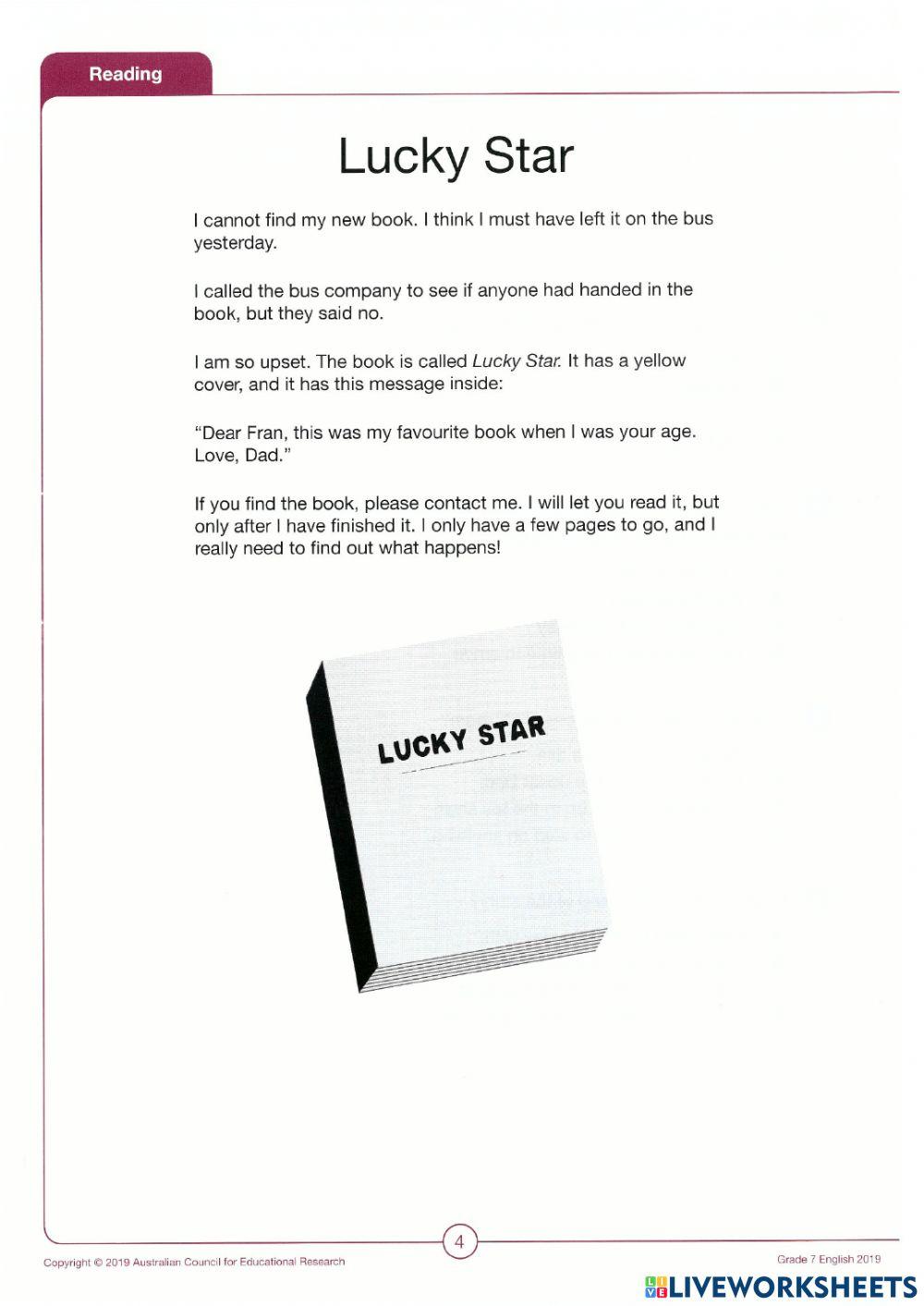 IBT , Grade 7 , Reading Sample 1