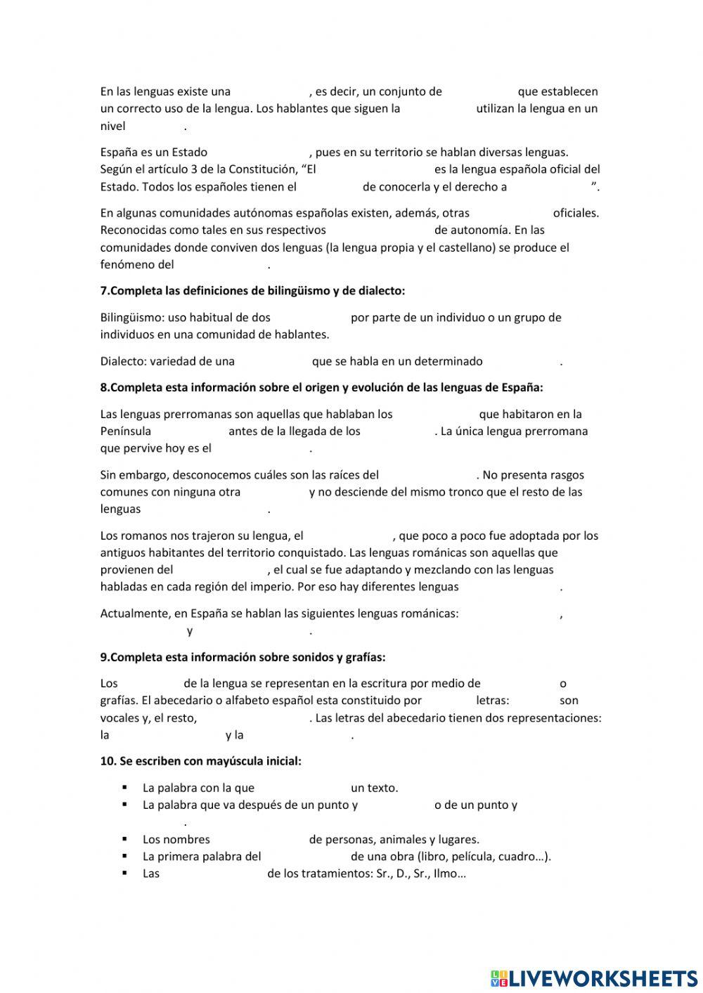Lengua Castellana y Literatura Tema 1