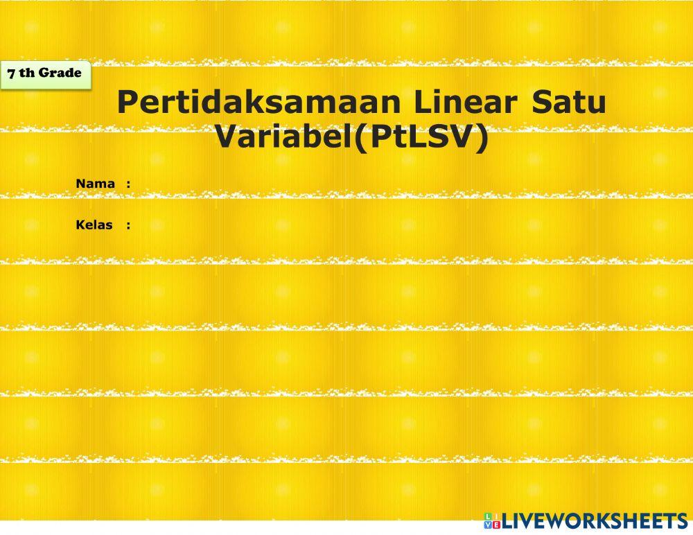Pertidaksamaan Linear Satu variabel