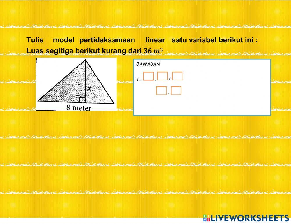 Pertidaksamaan Linear Satu variabel