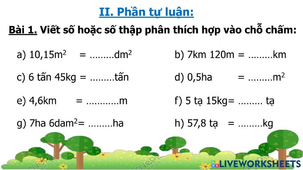 Môn Toán - Ôn Giữa HK1