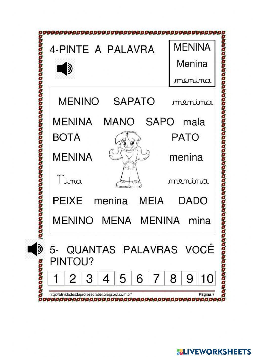 Menina metodo 28 palavras