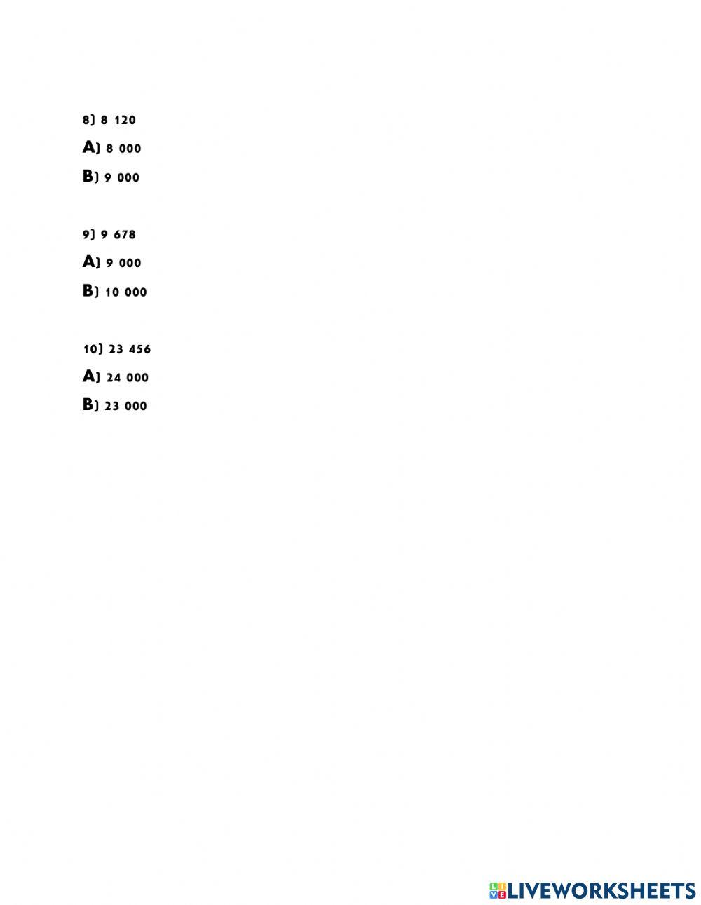 Round to tens, hundreds, thousands