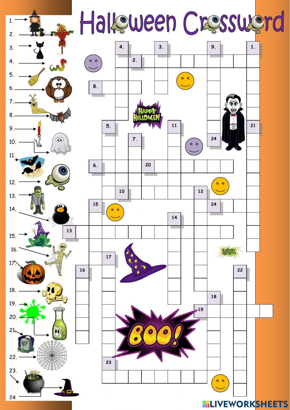 Halloween Vocabulary Crossword