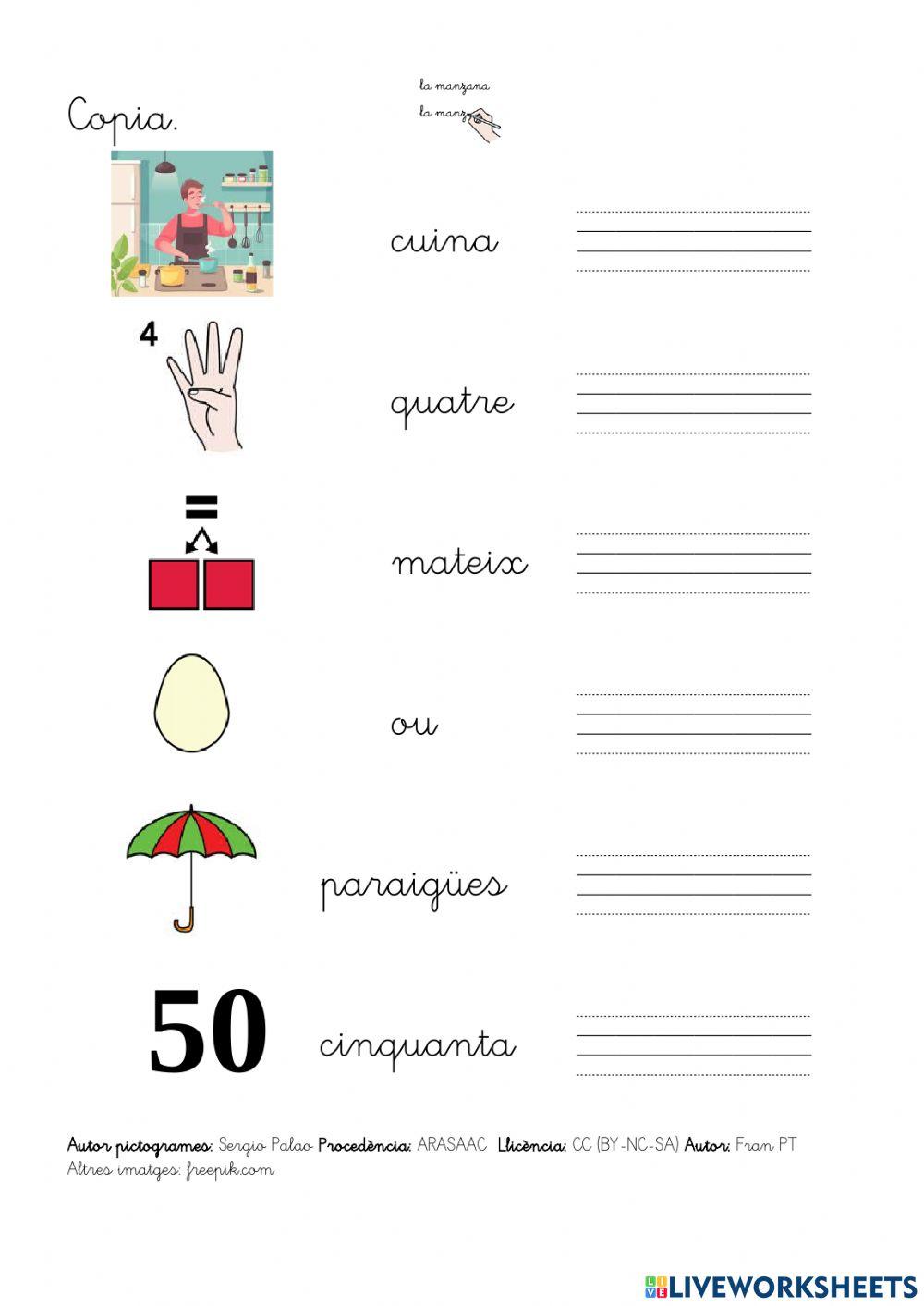 Paraules amb diftong.