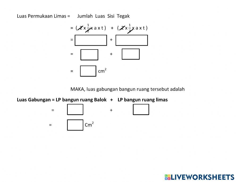 Luas Permukaan Gabungan Balok dan Limas