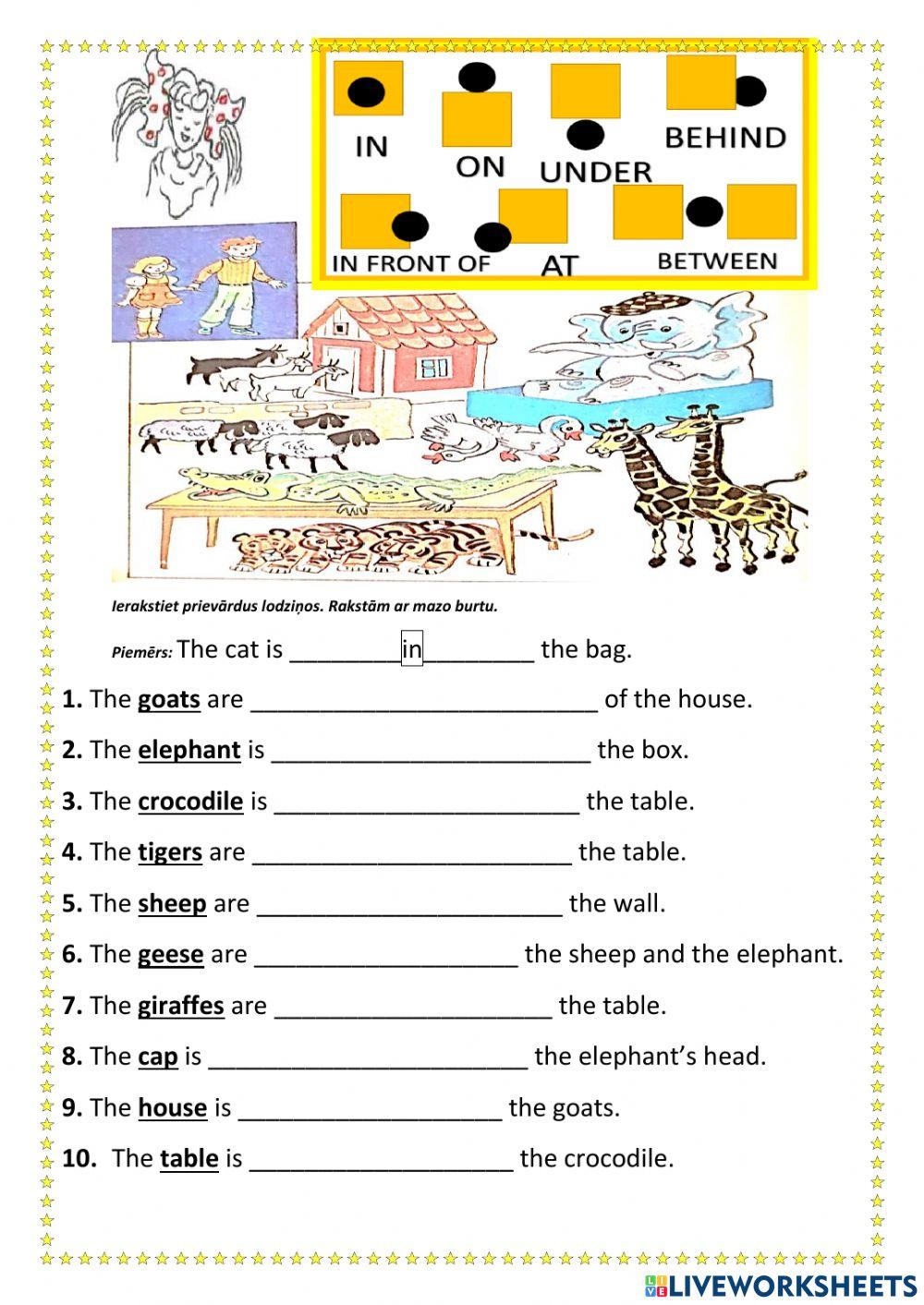 Prepositions of place