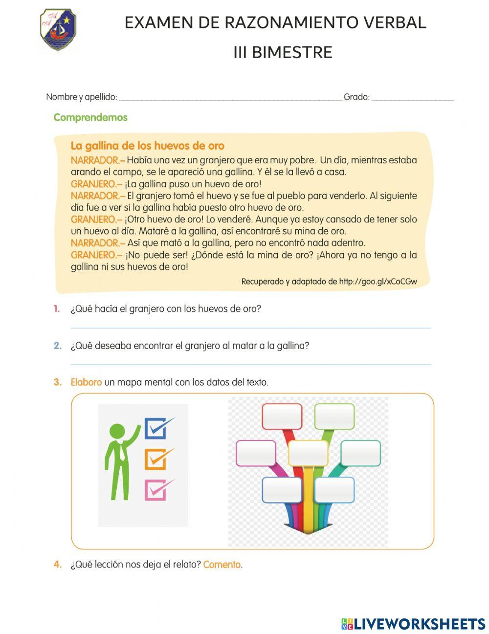 Examen de Razonamiento verbal
