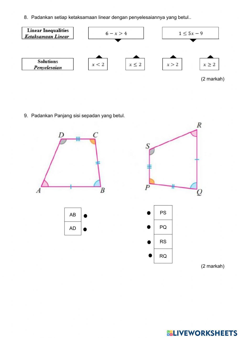 Pentaksiran pertengahan tahun matematik mpak tingkatan 4 pvma smk dato' onn
