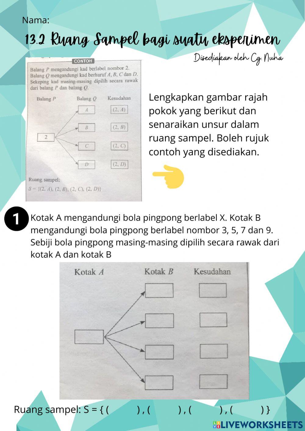 13.2.1 ruang sampel bagi suatu eksperimen