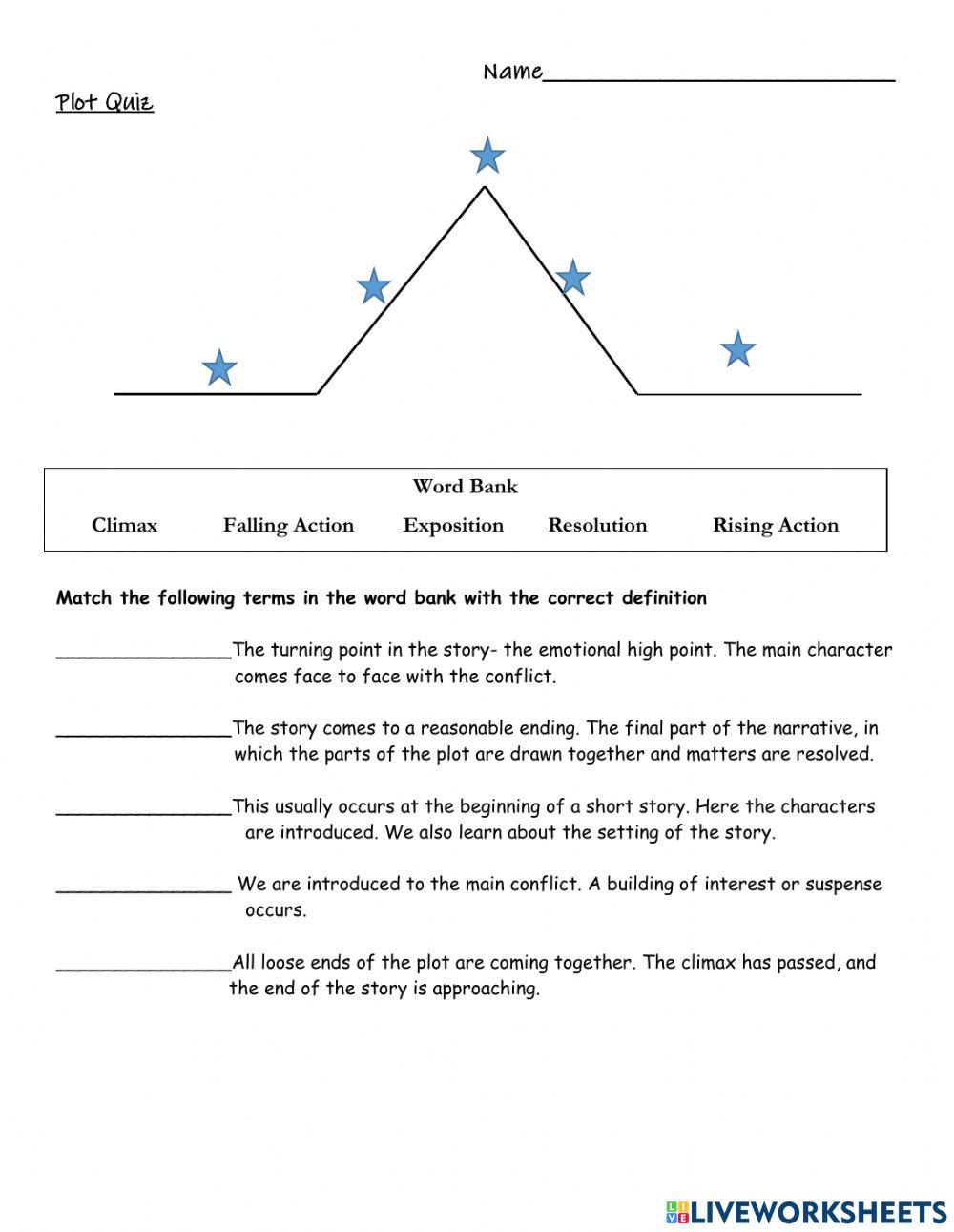 Parts of the plot online exercise for | Live Worksheets