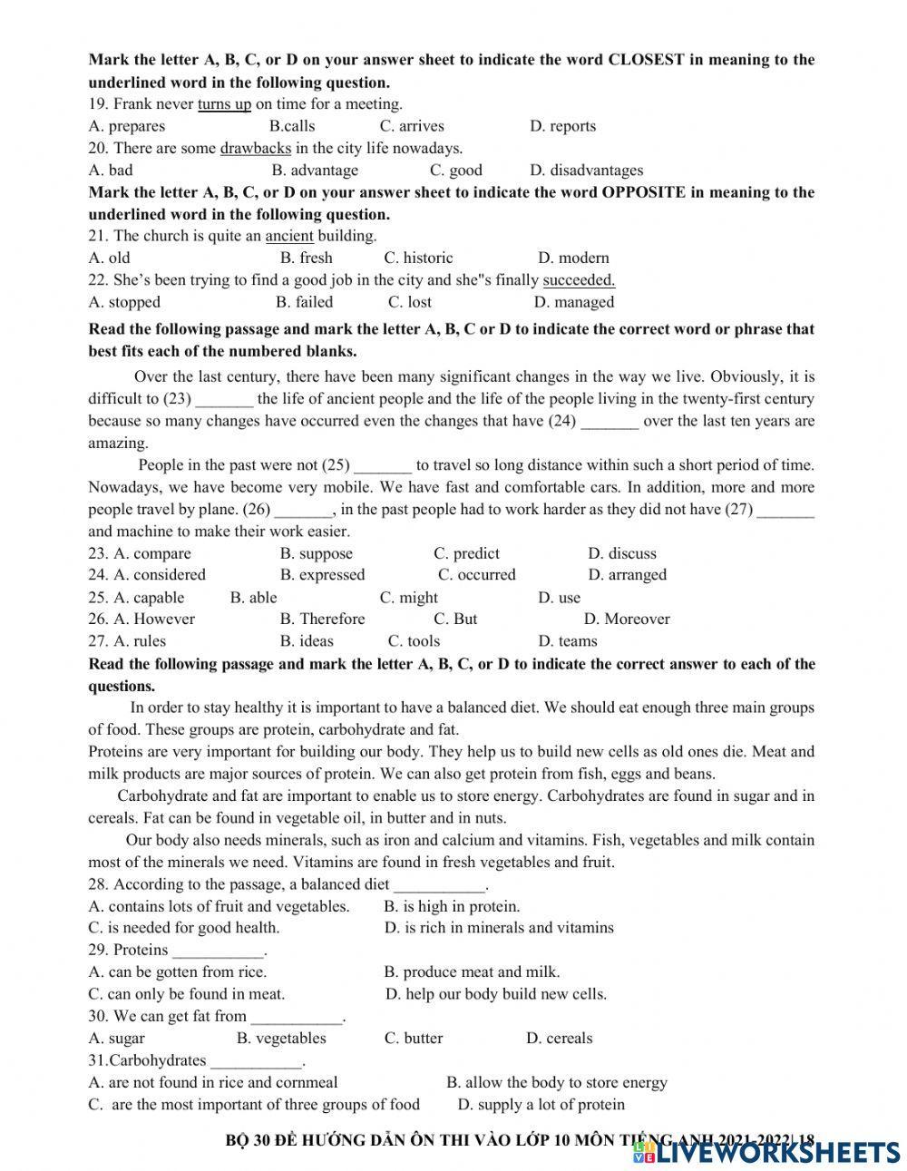 Ôn thi vào 10 - ĐỀ 5 21-22