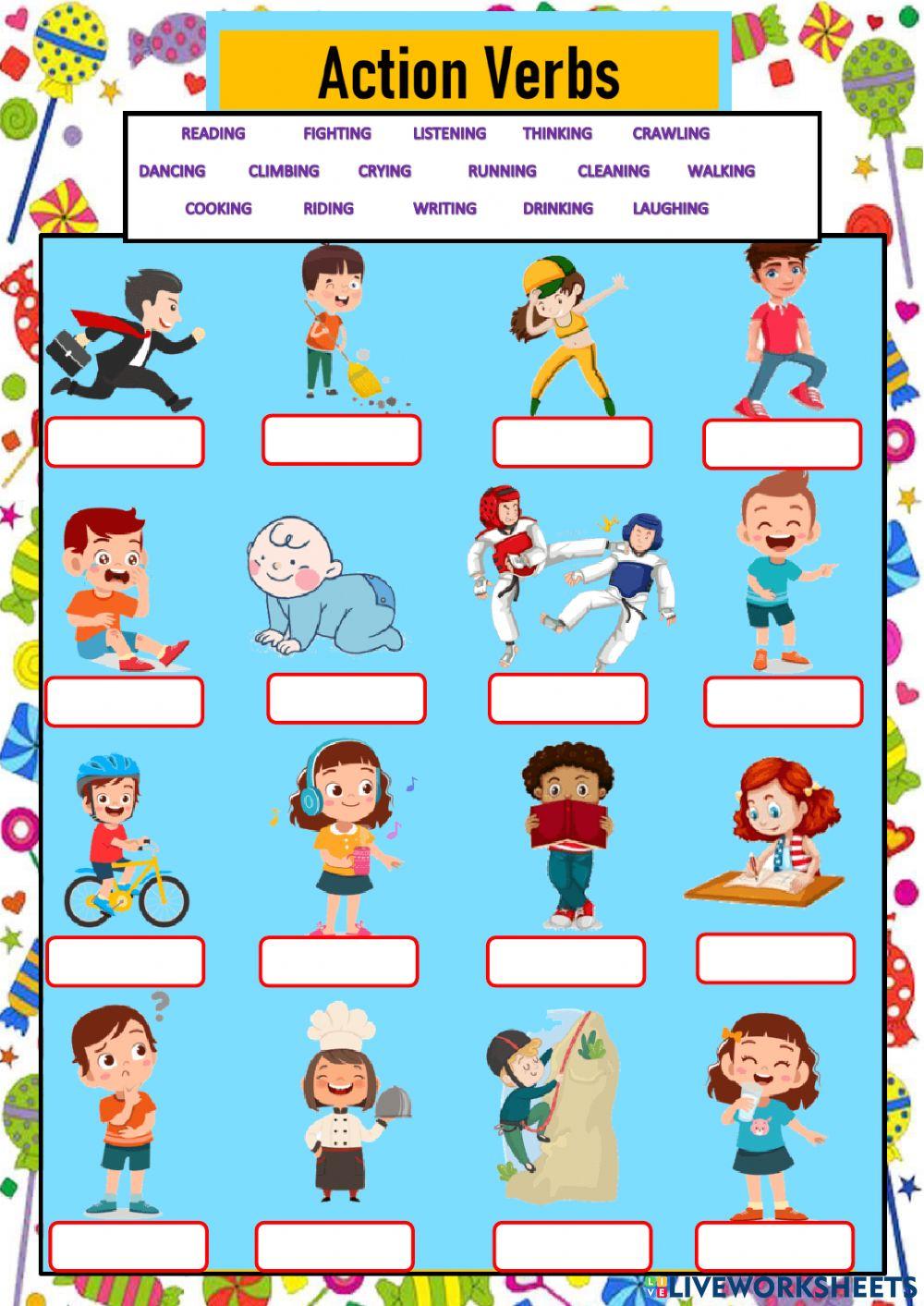 Action verbs vocabulary