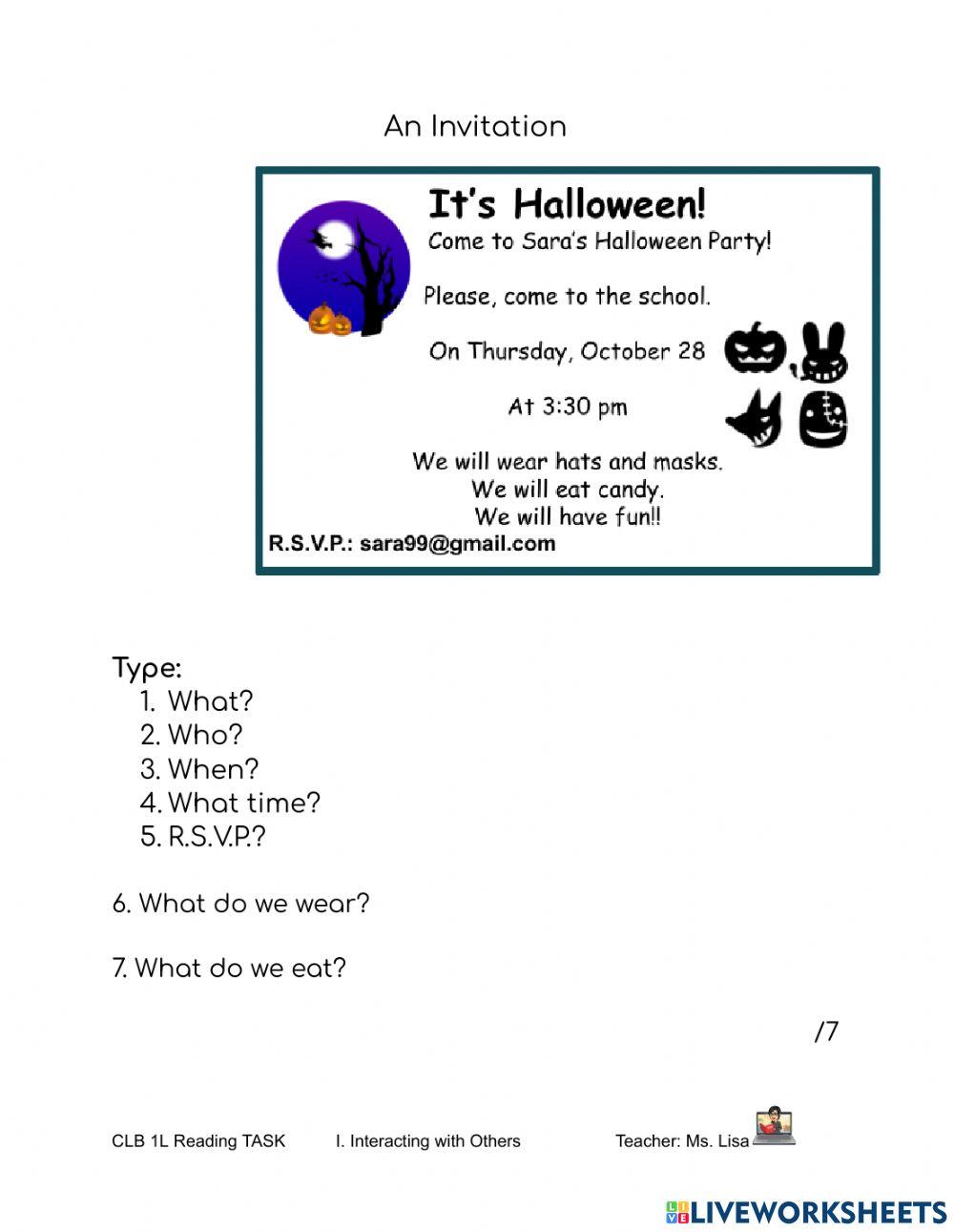 Invitations: Halloween 2