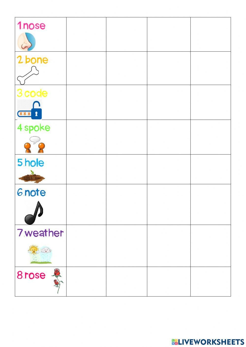 Spelling list Spelling list