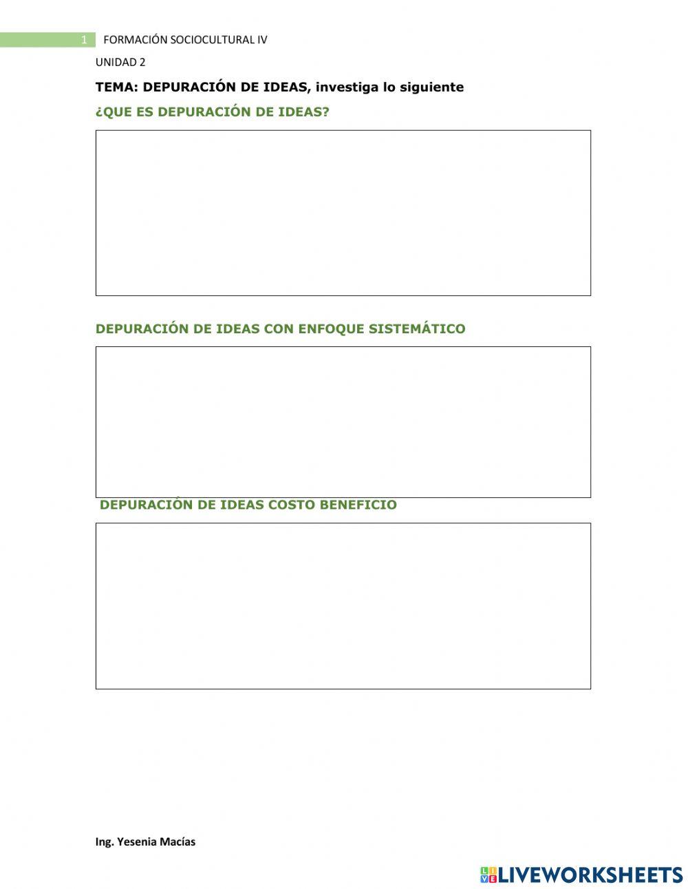 Depuración de ideas