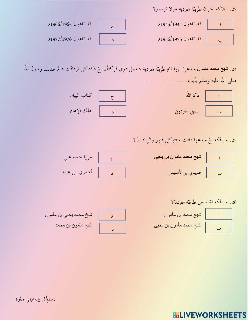 Ajaran Tariqat AbdulRazak dan Tariqat Mufaradiah