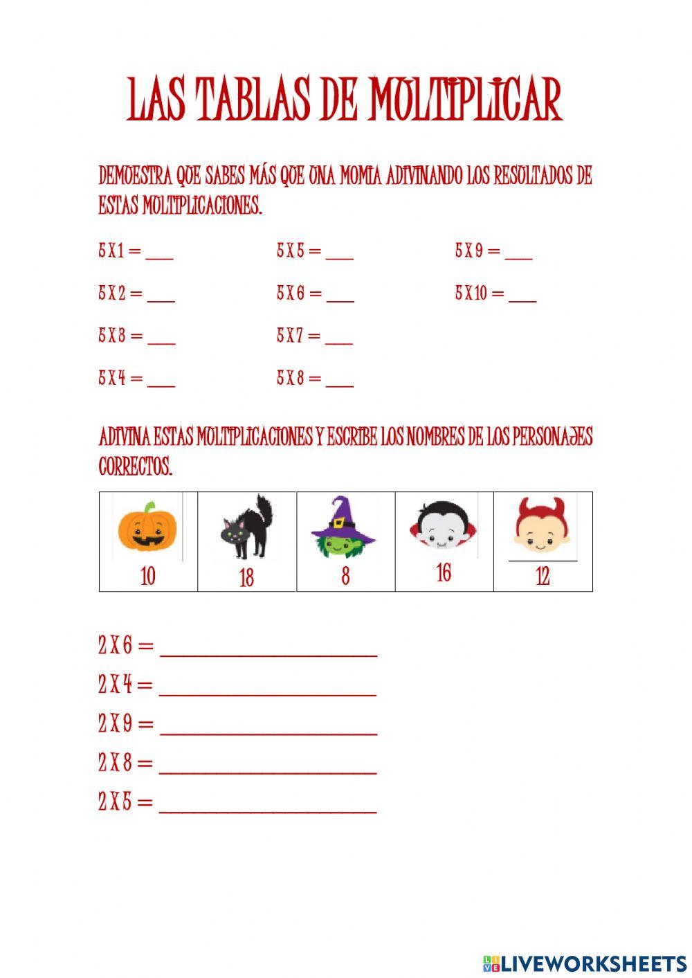 Tablas de multiplicar