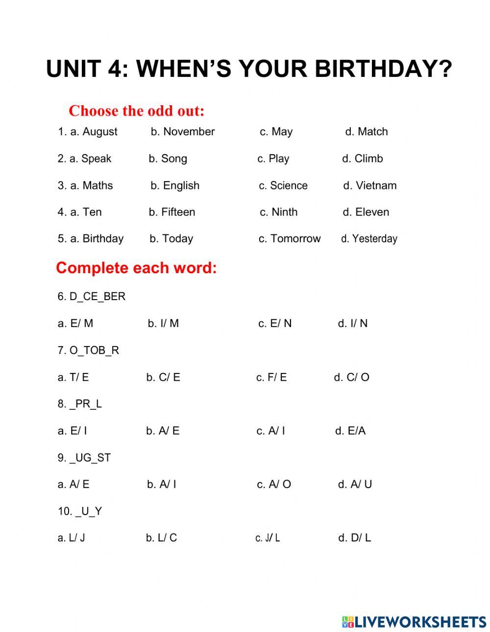 When's your birthday?