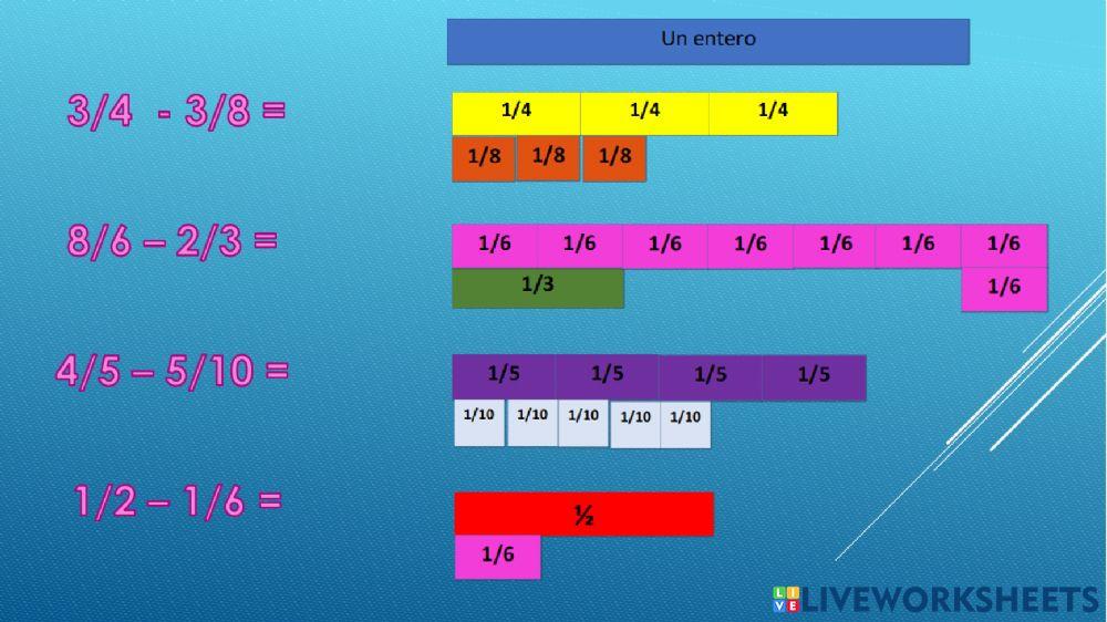 Suma y resta heterogeneas con representacion