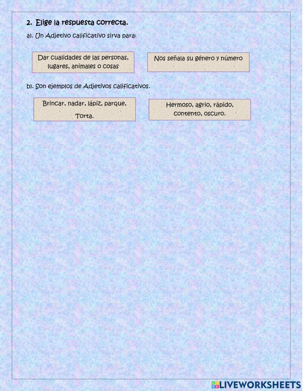 Adjetivos Calificativos