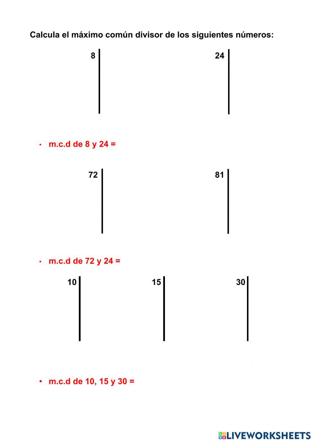 Máximo común divisor