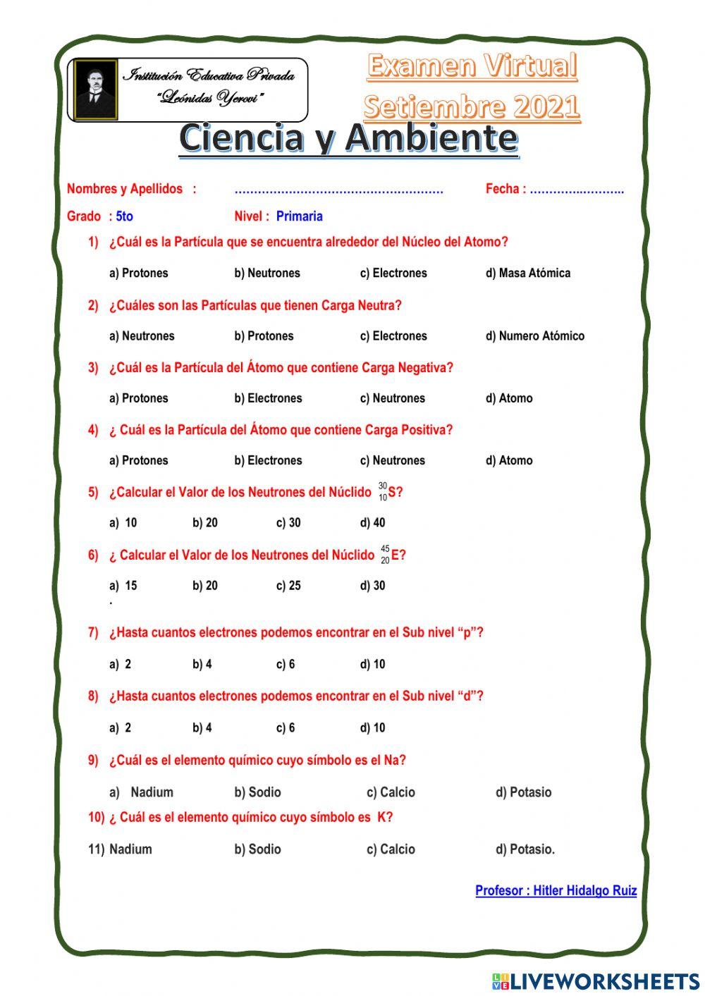 Ciencia y Ambiente 5to Prim