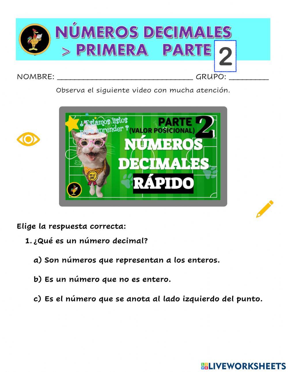 Notación desarrollada de decimales