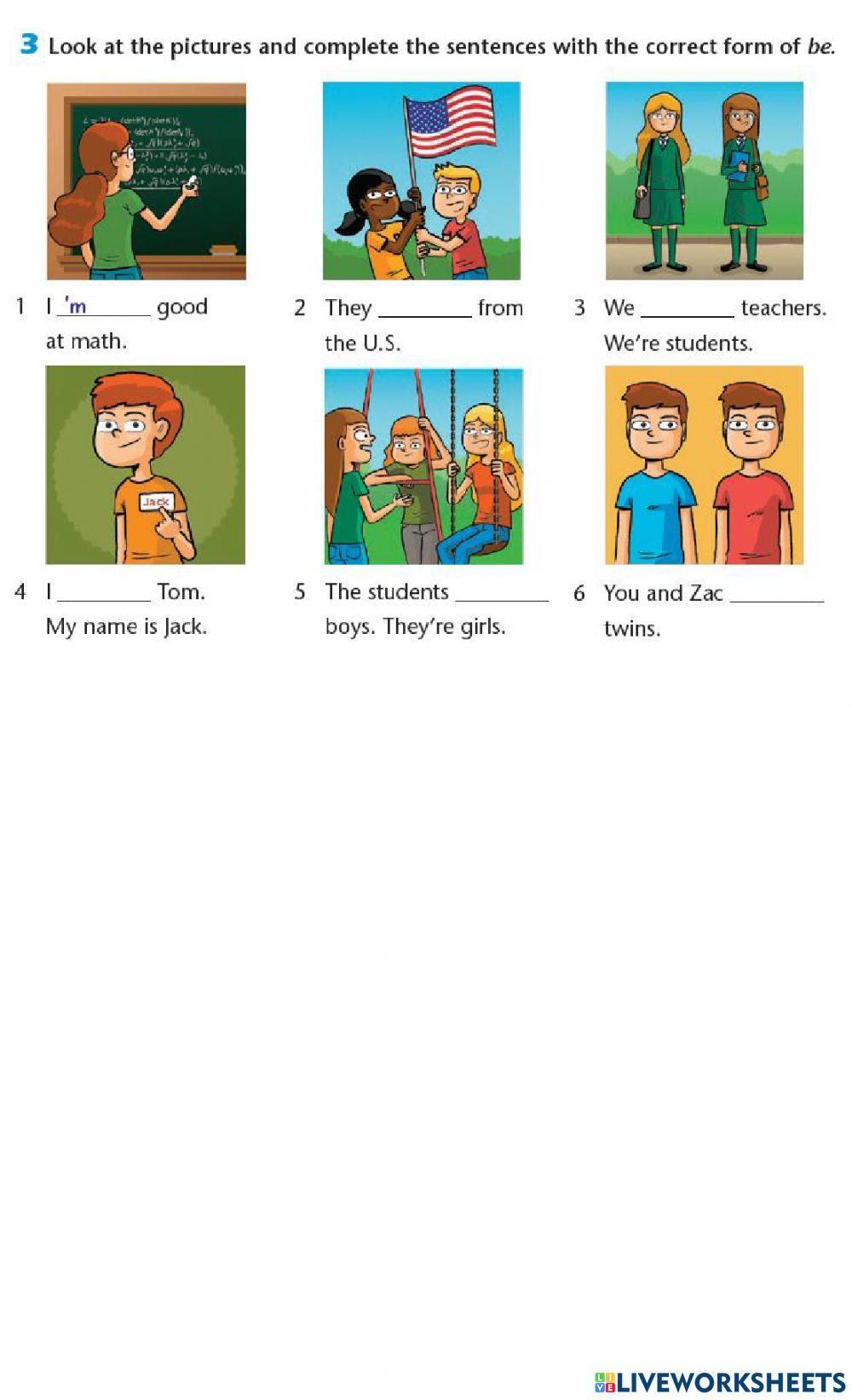 Verbo to be (I, you, we, they)