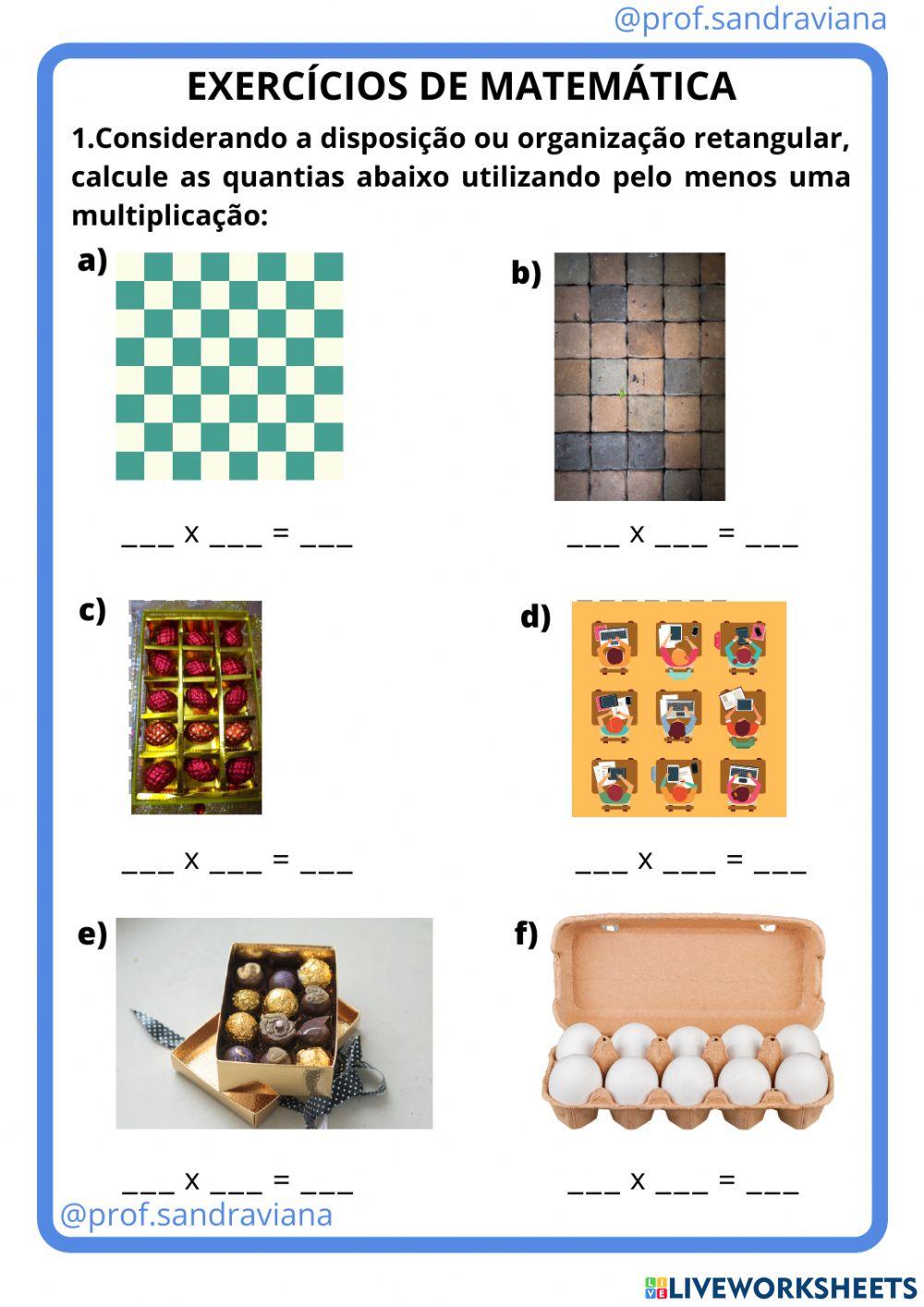 Ideia da Multiplicação interactive worksheet