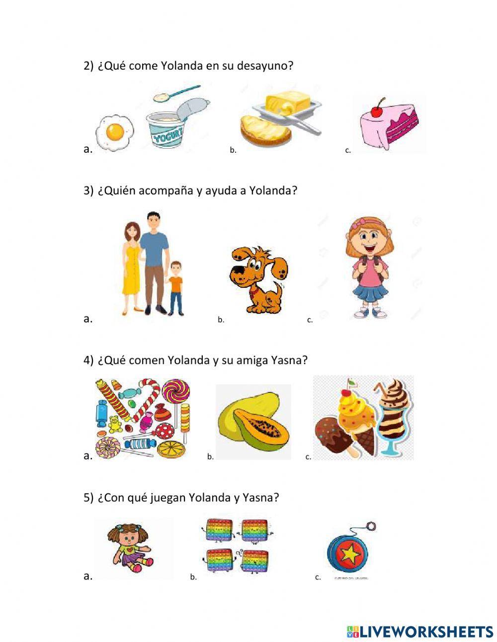 Comprensión lectora letra Y