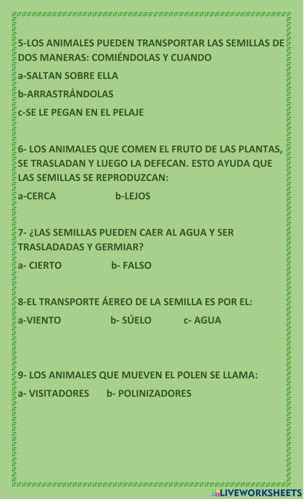 Los animales ayudan a las plantas a reproducirse