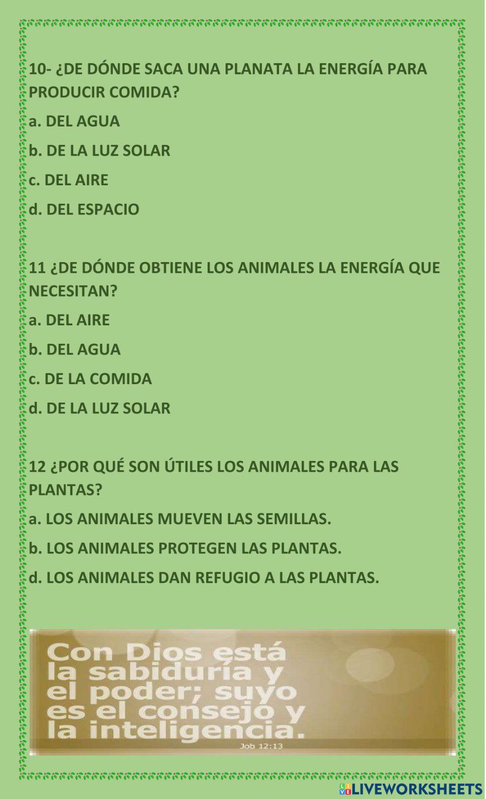 Los animales ayudan a las plantas a reproducirse