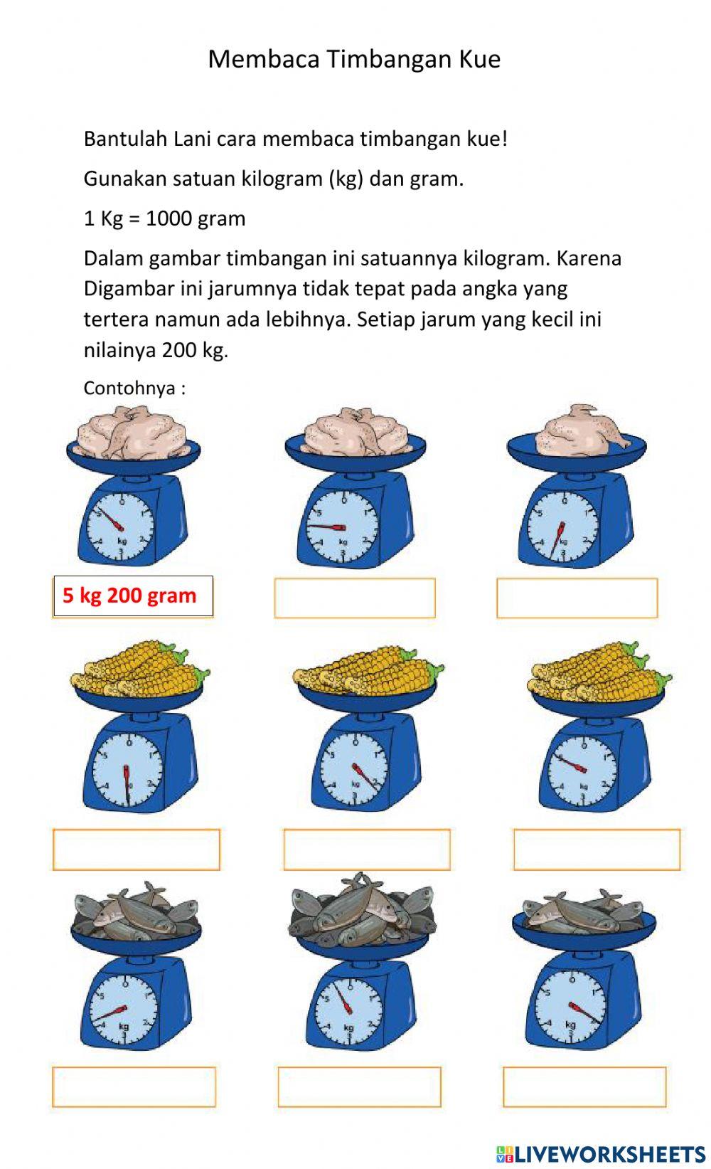 Membaca menghitung timbangan
