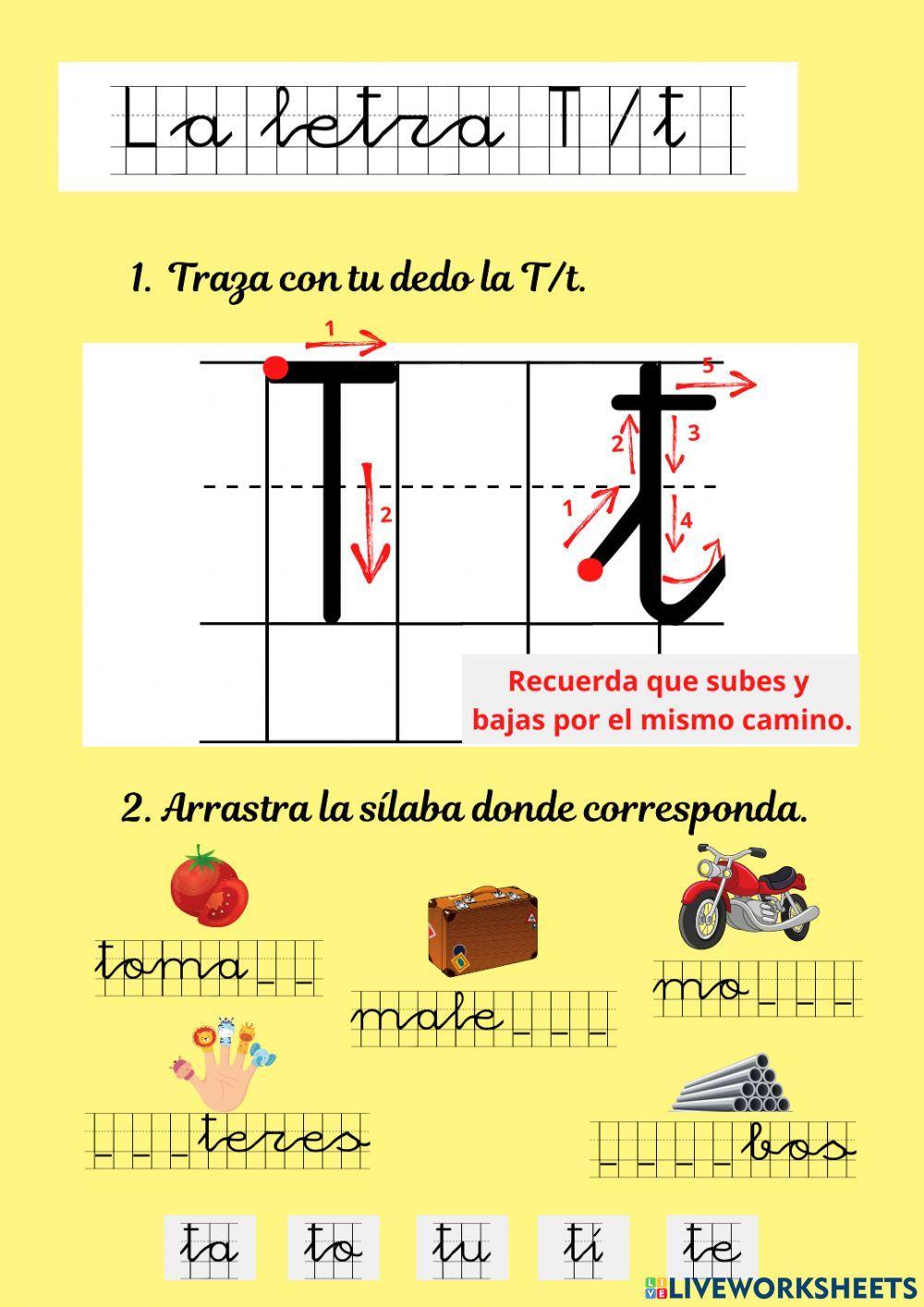 La letra t-T La letra t-T