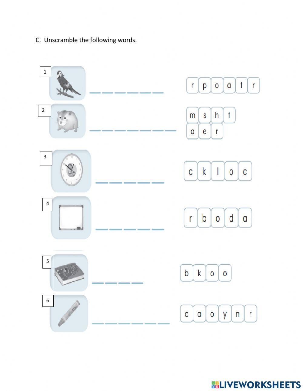 Grammar test 2nd grade
