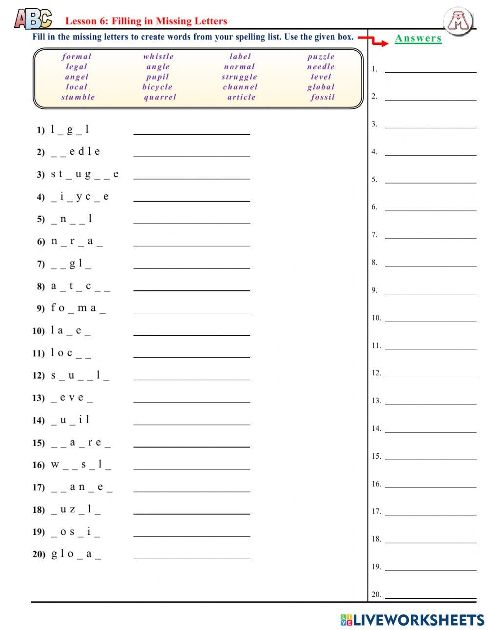 Lesson 6 - Words with Final Schwa + l sounds-2