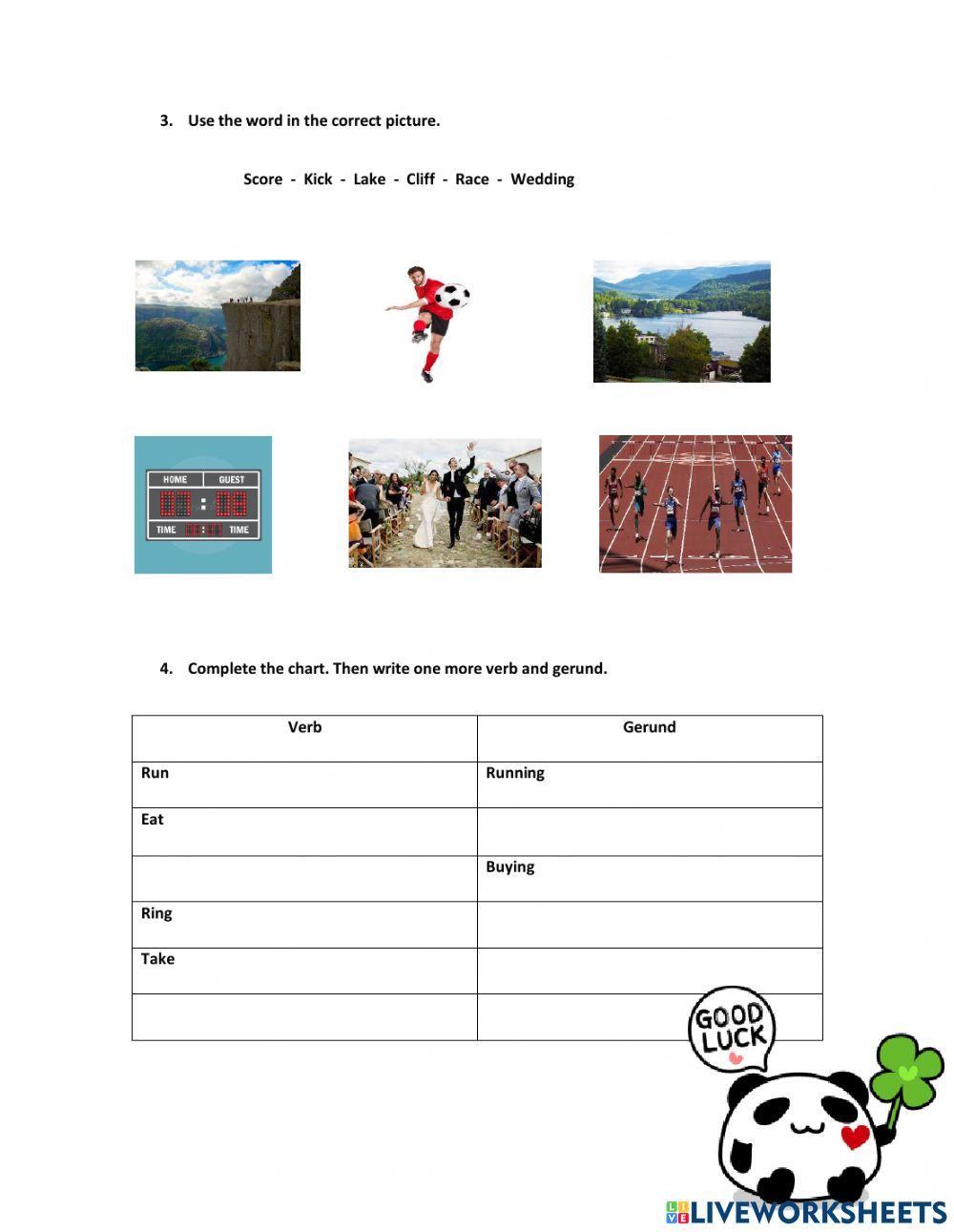 Examen Gerund and Ed