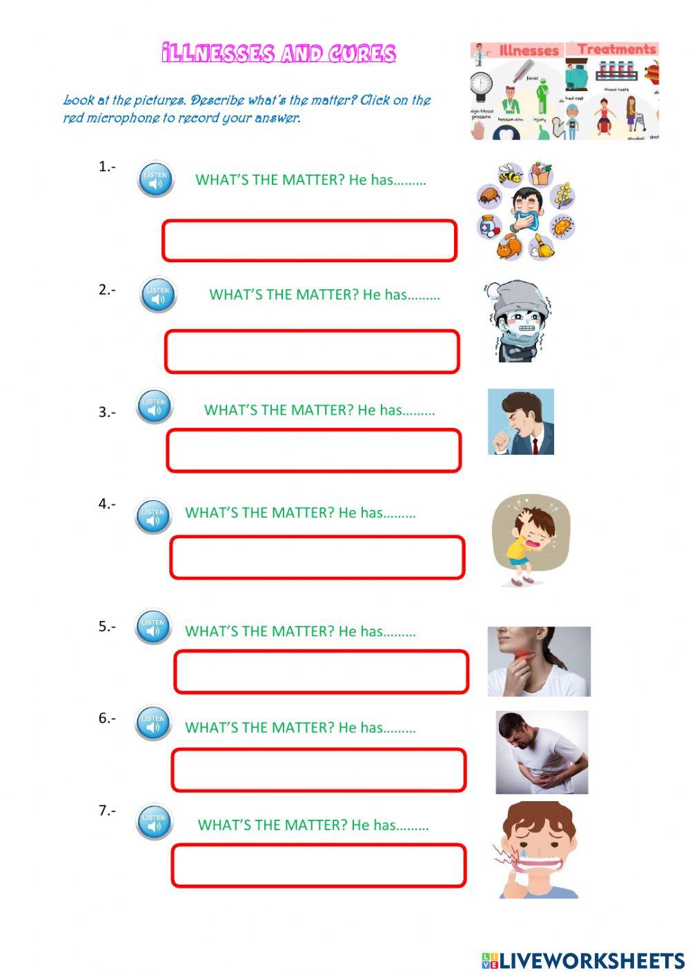 Speaking practice with illnesses