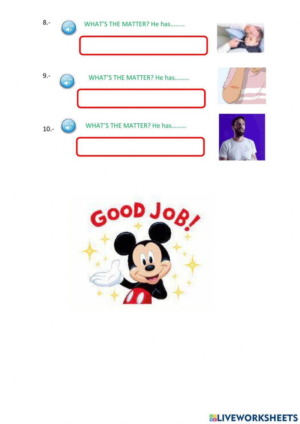 Speaking practice with illnesses