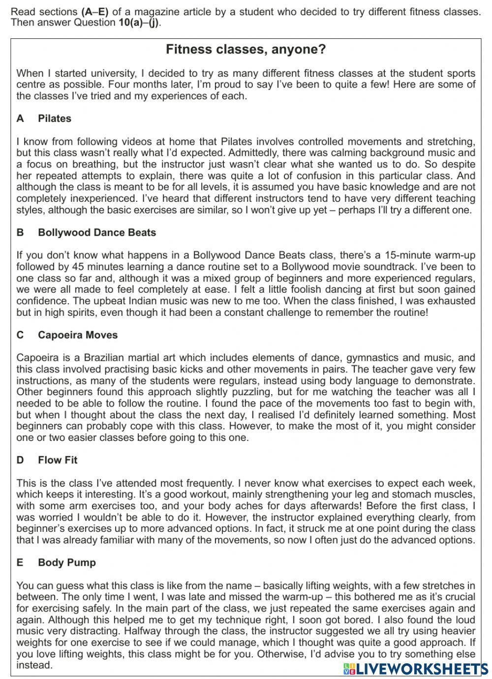 IGCSE Multiple Matching