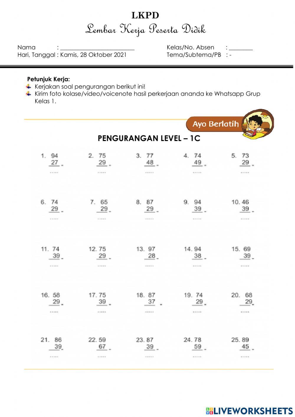 Berlatih Pengurangan