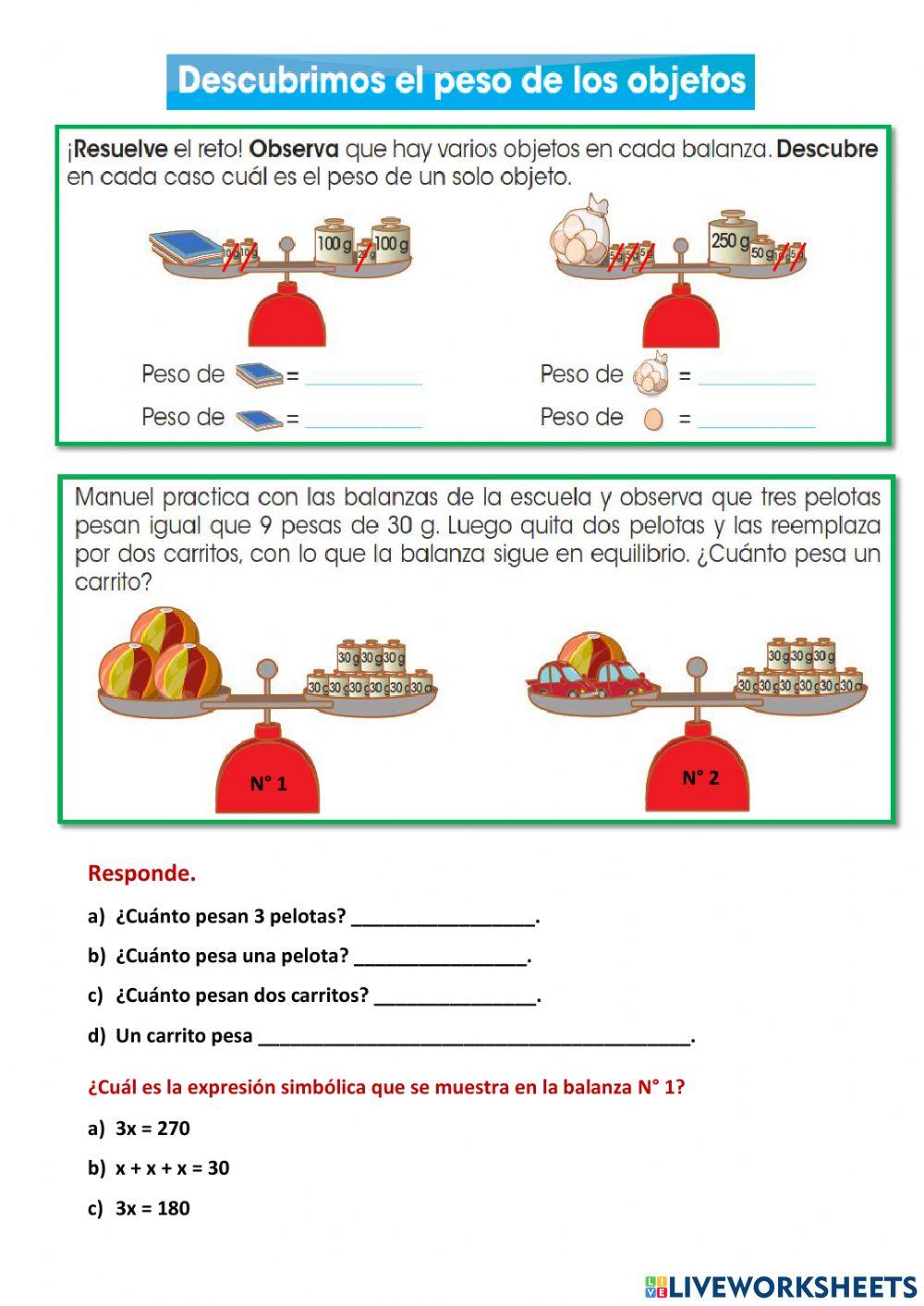 Descubro el peso de los objetos