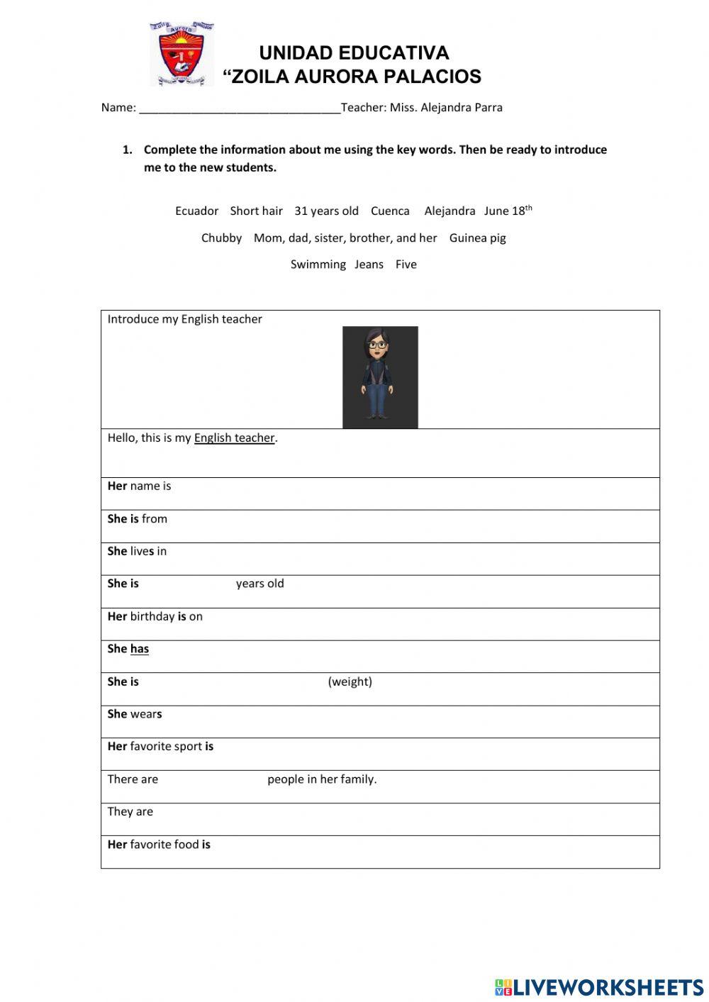 Introduce to the Teacher