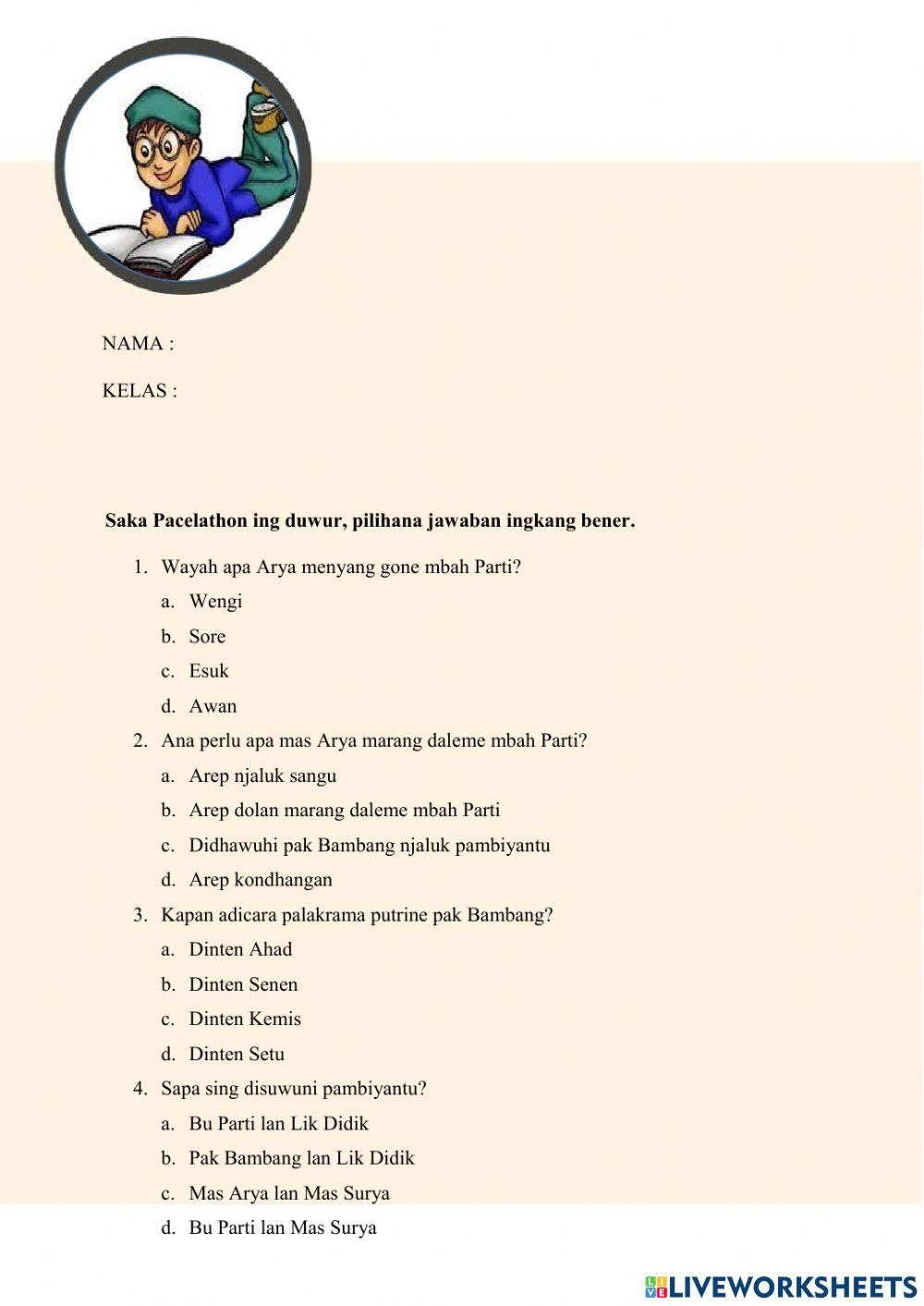 Soal unggah ungguh basa Jawa mp3