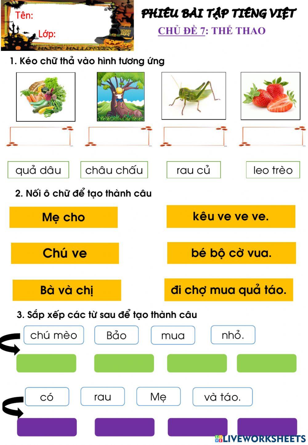 Tiếng việt - ÔN TẬP CHỦ ĐỂ 7