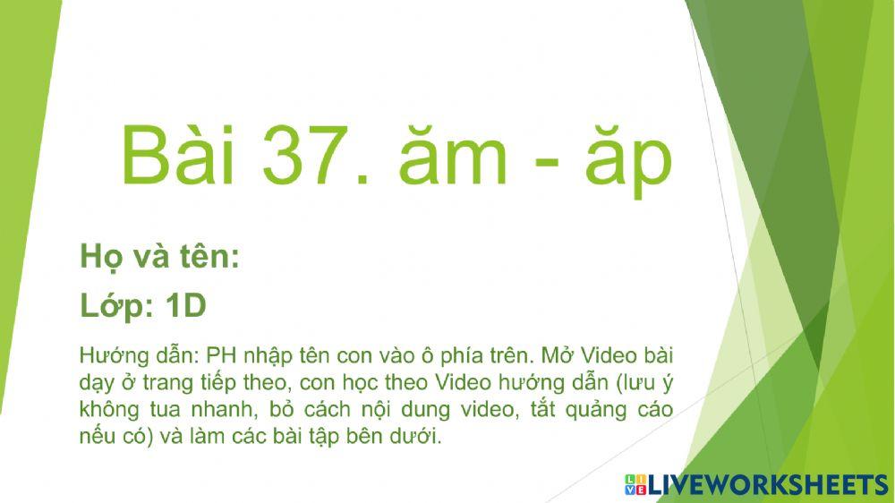 Bài 37. ăm ăp
