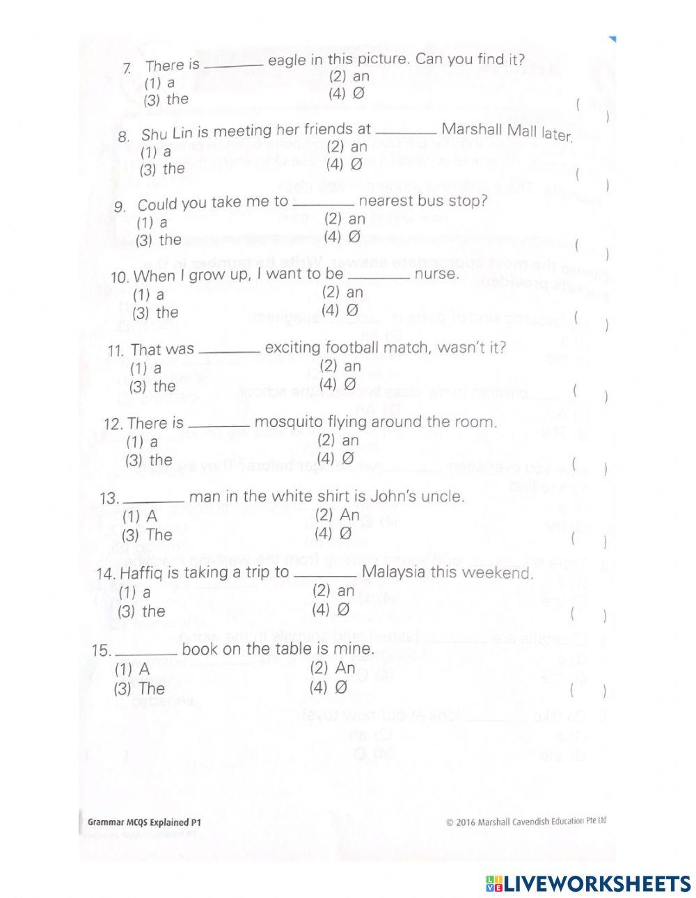 GRAMMAR exercise interactive activity | Live Worksheets